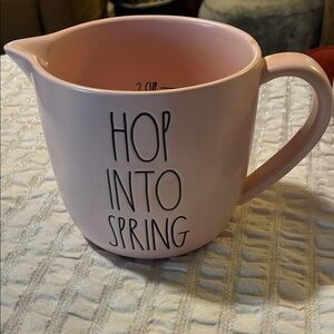 Rae Dunn Pink Ceramic Measuring Pitcher-like new